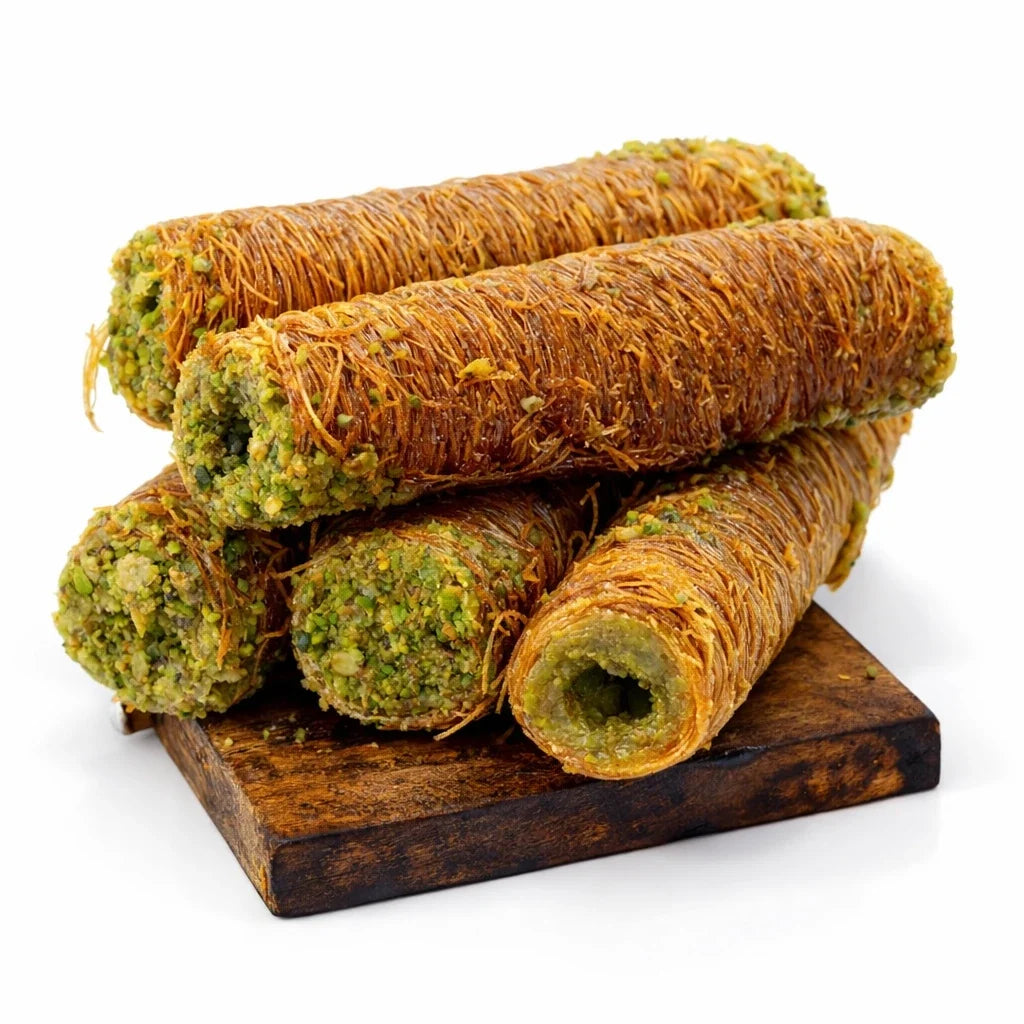 Dubai çikolata sarma kadayıf, çikolatalı kadayıf sarma, Dubai çikolatası lezzeti, çıtır kadayıflı çikolata, hediyelik özel tatlı, Han Bey Kayısı.