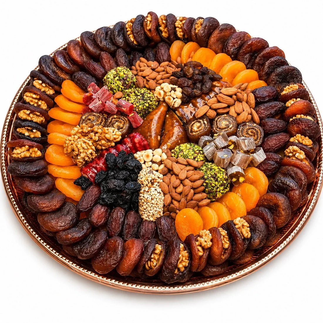 Özel Bakır Tepside Ekstra Lüks Hediyelik Kayısı Paketi (3500–4000 g)